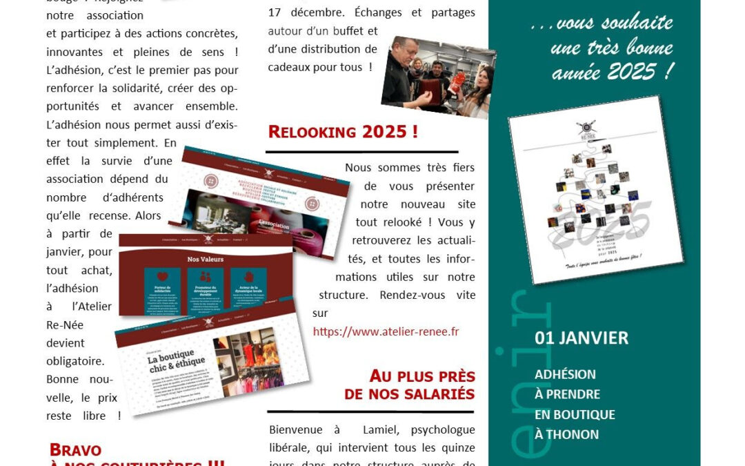 Gazette Atelier Re-Née Janvier 2023